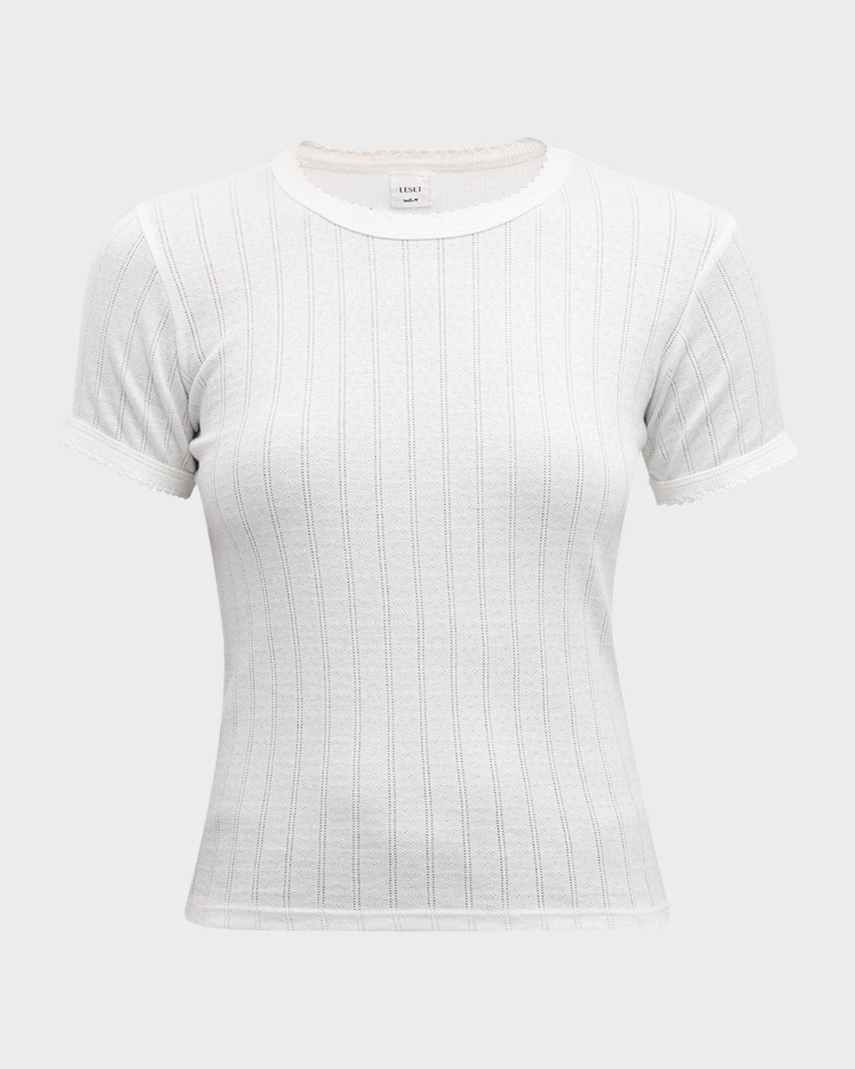 LESET Pointelle Slim Fit Tee