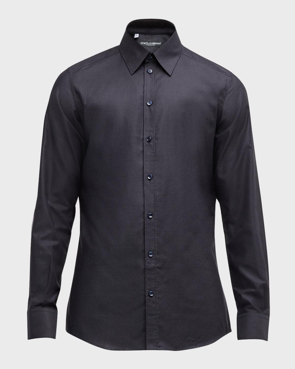 Dolce & Gabbana Men's Pindot Cotton Dress Shirt