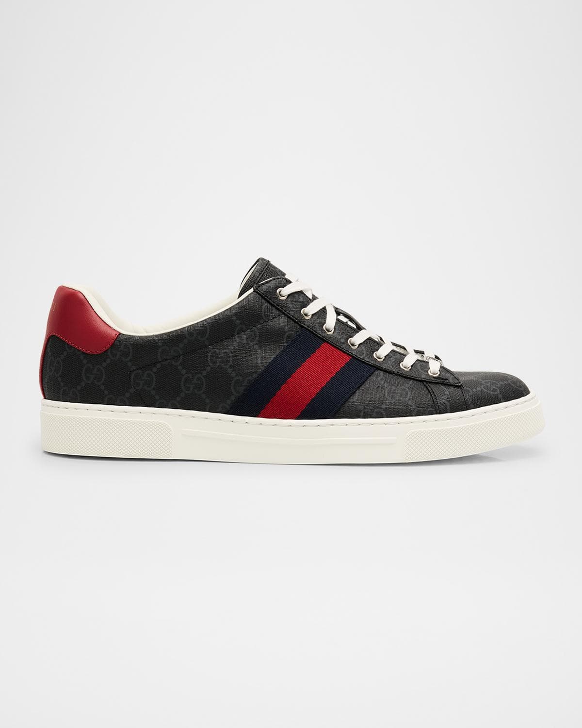 Gucci Men's Gucci Ace Low-Top Sneakers with Web