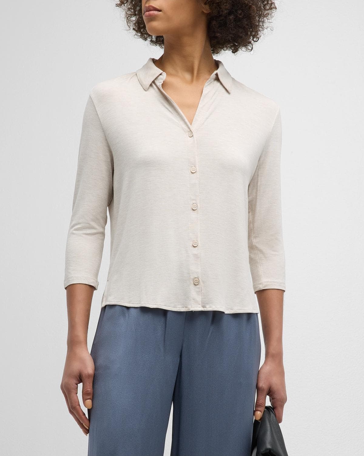 Majestic Filatures Soft Touch Semi-Relaxed Button-Front Shirt