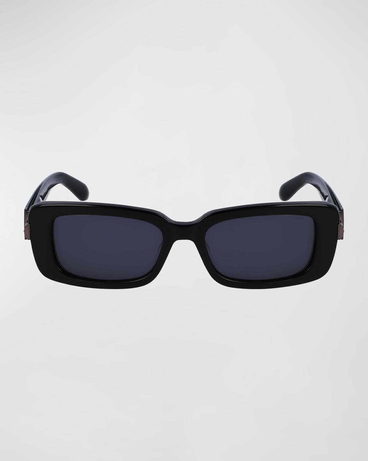 FERRAGAMO Gancini Evolution Acetate & Metal Rectangle Sunglasses