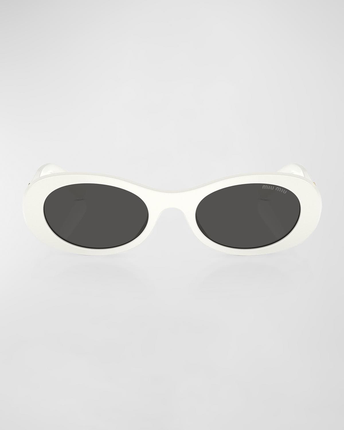 Miu Miu Logo Acetate Oval Sunglasses
