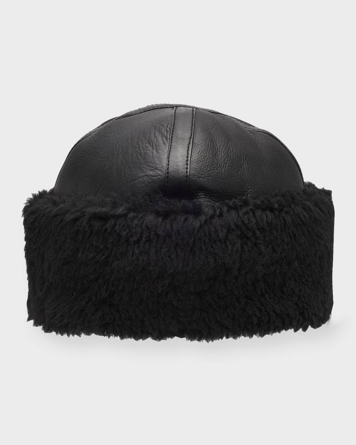 Toteme Leather Shearling Cuff Beanie