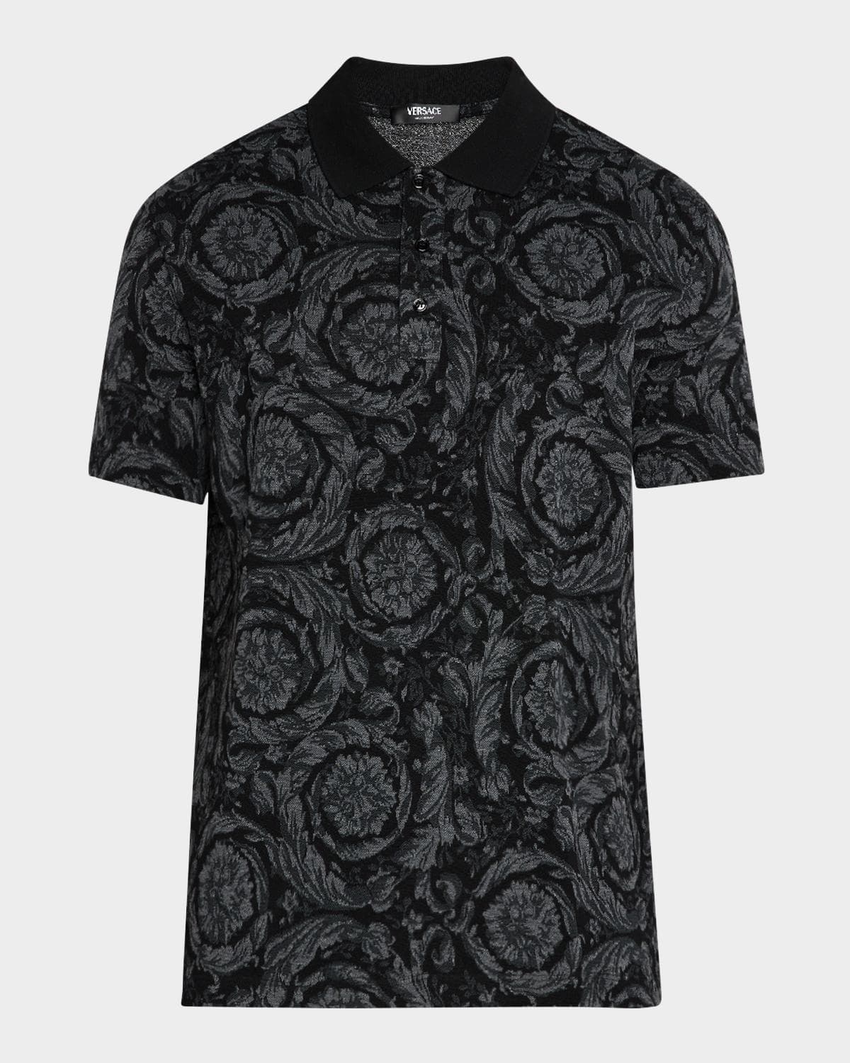 Versace Men's Iconic Barocco Pique Polo Shirt