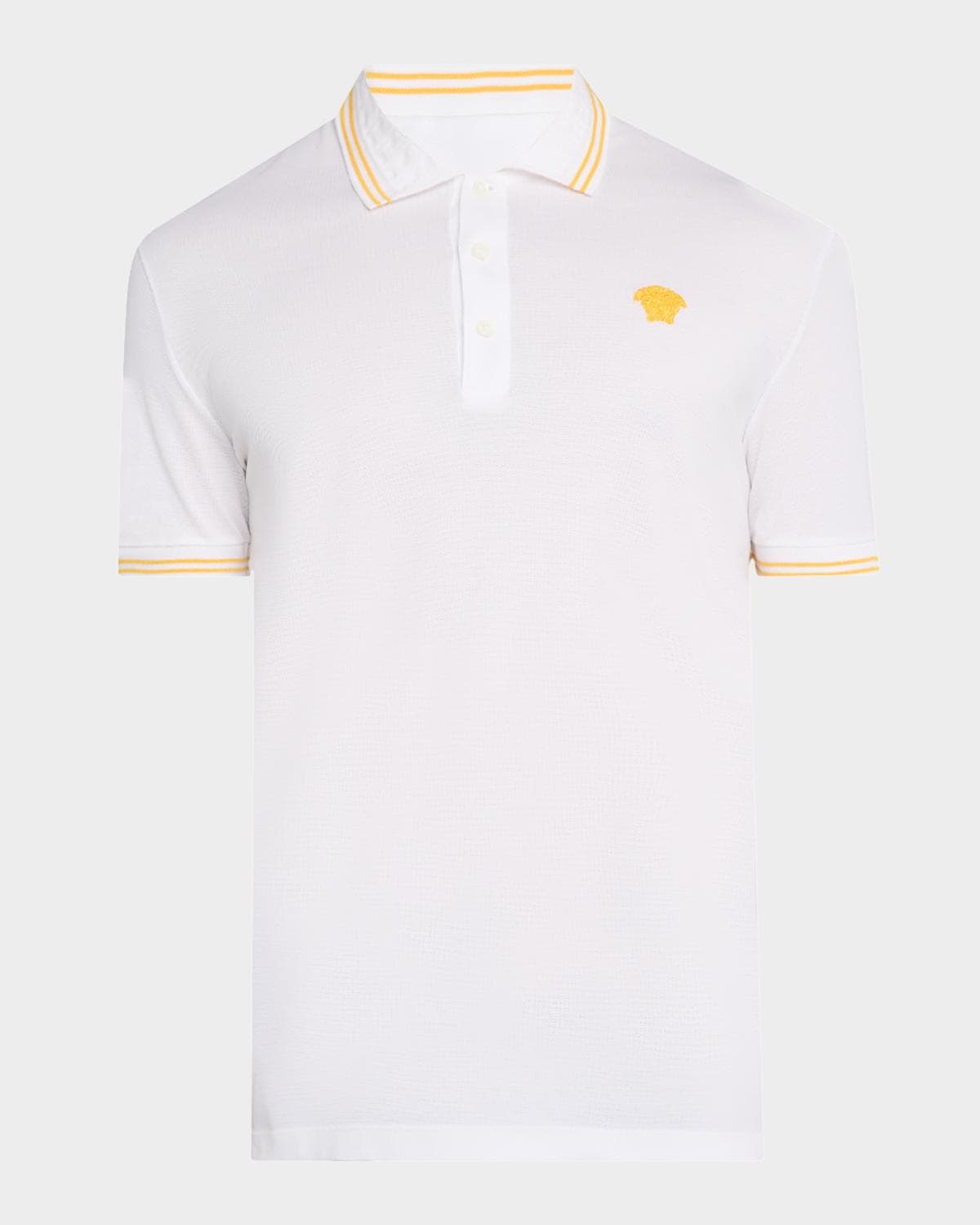 Versace Men's Pop Medusa Tipped Polo Shirt