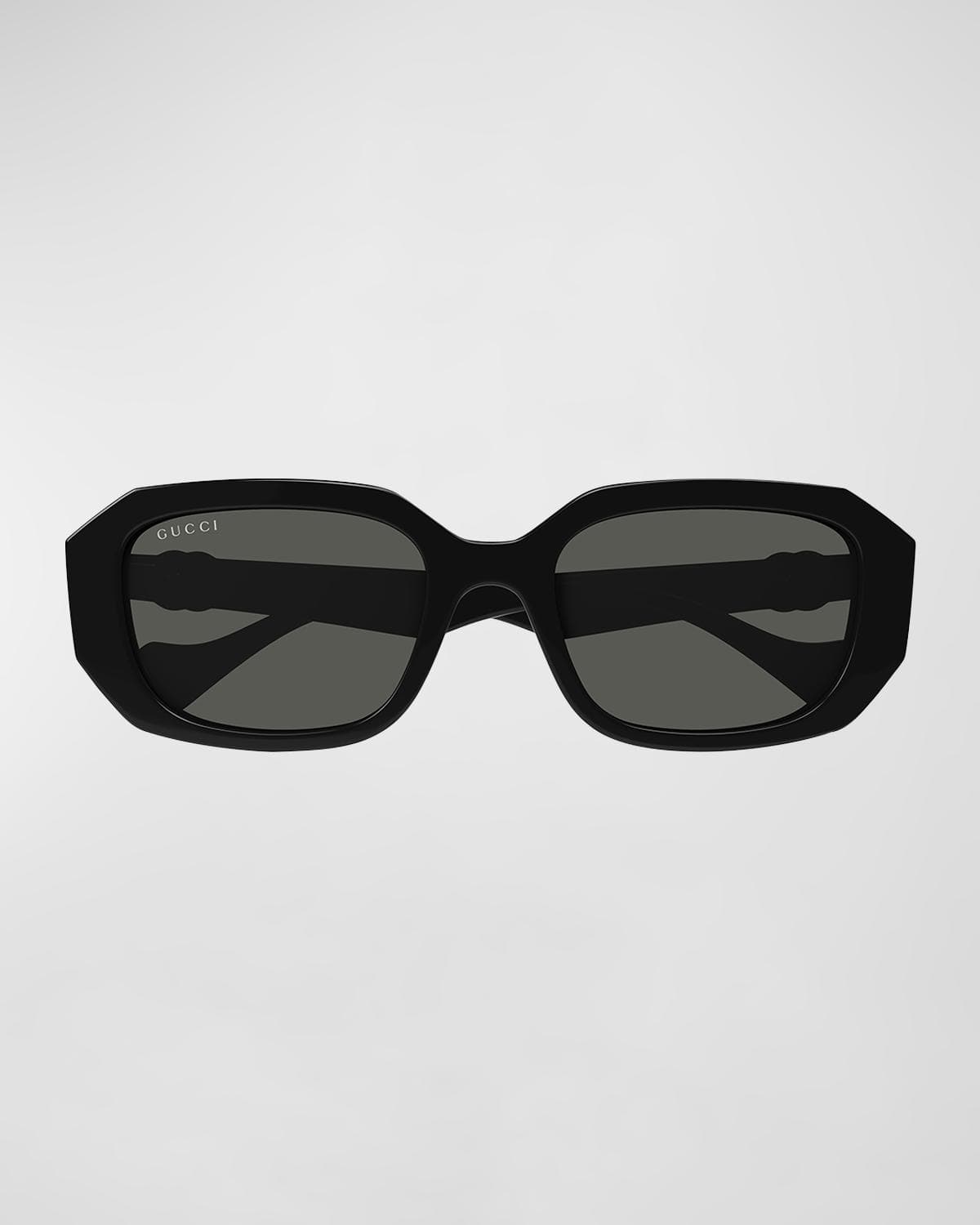 Gucci Geometric Plastic Rectangle Sunglasses