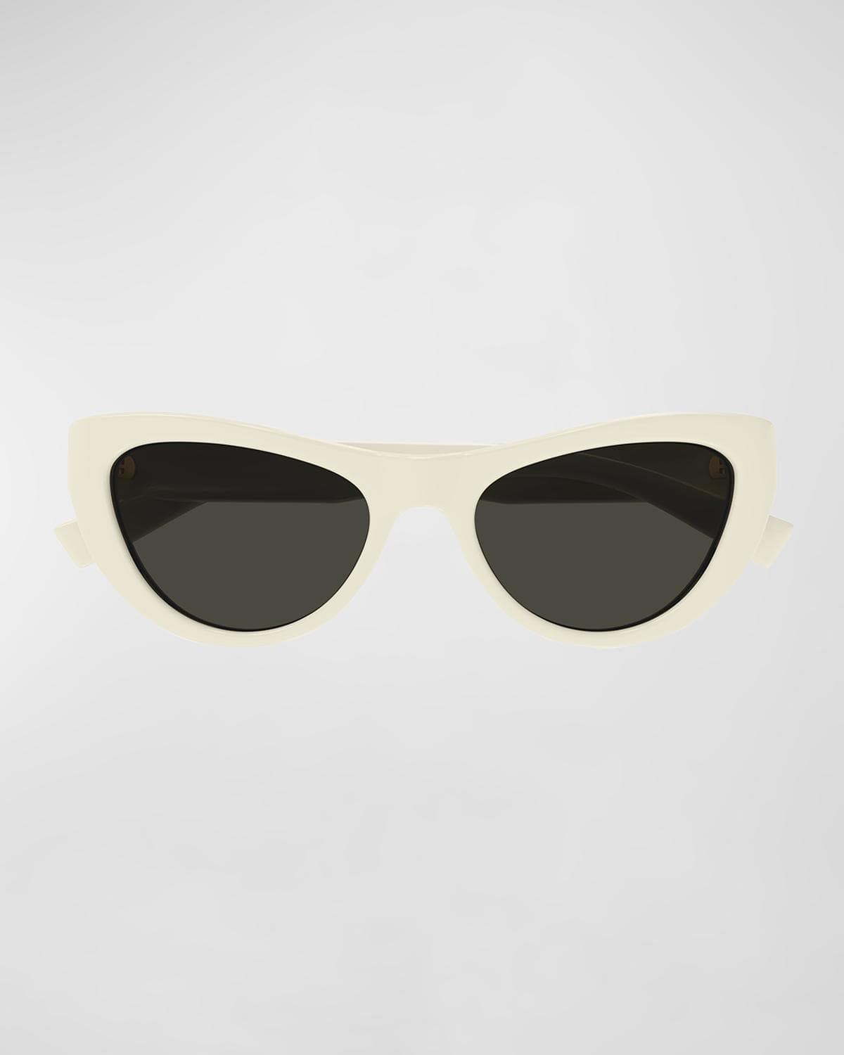 Saint Laurent Sleek Logo Plastic Cat-Eye Sunglasses
