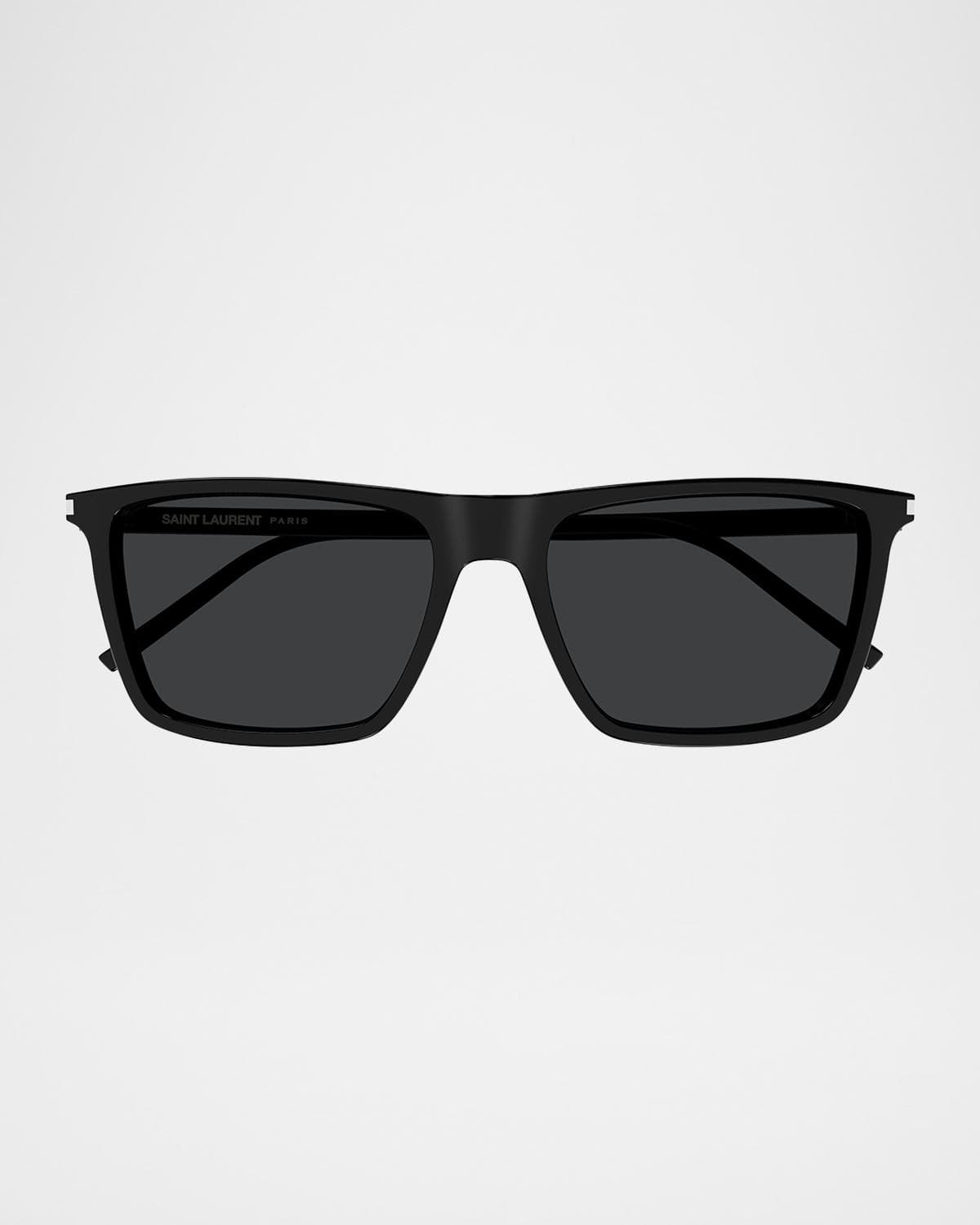 Saint Laurent Men's SL 668 Acetate Rectangle Sunglasses