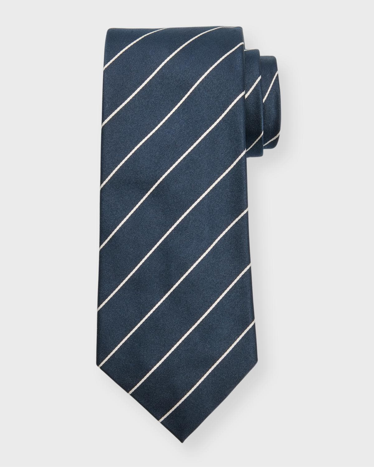 Ralph Lauren Purple Label Men's Striped Silk Satin Tie
