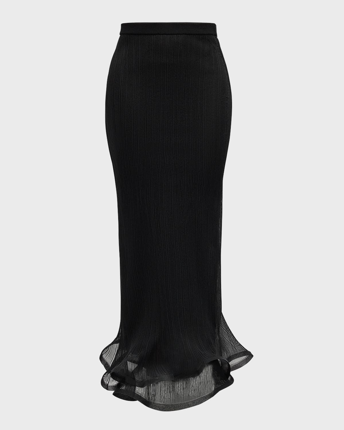 SIMKHAI Kelso Ruffled Plisse Maxi Skirt