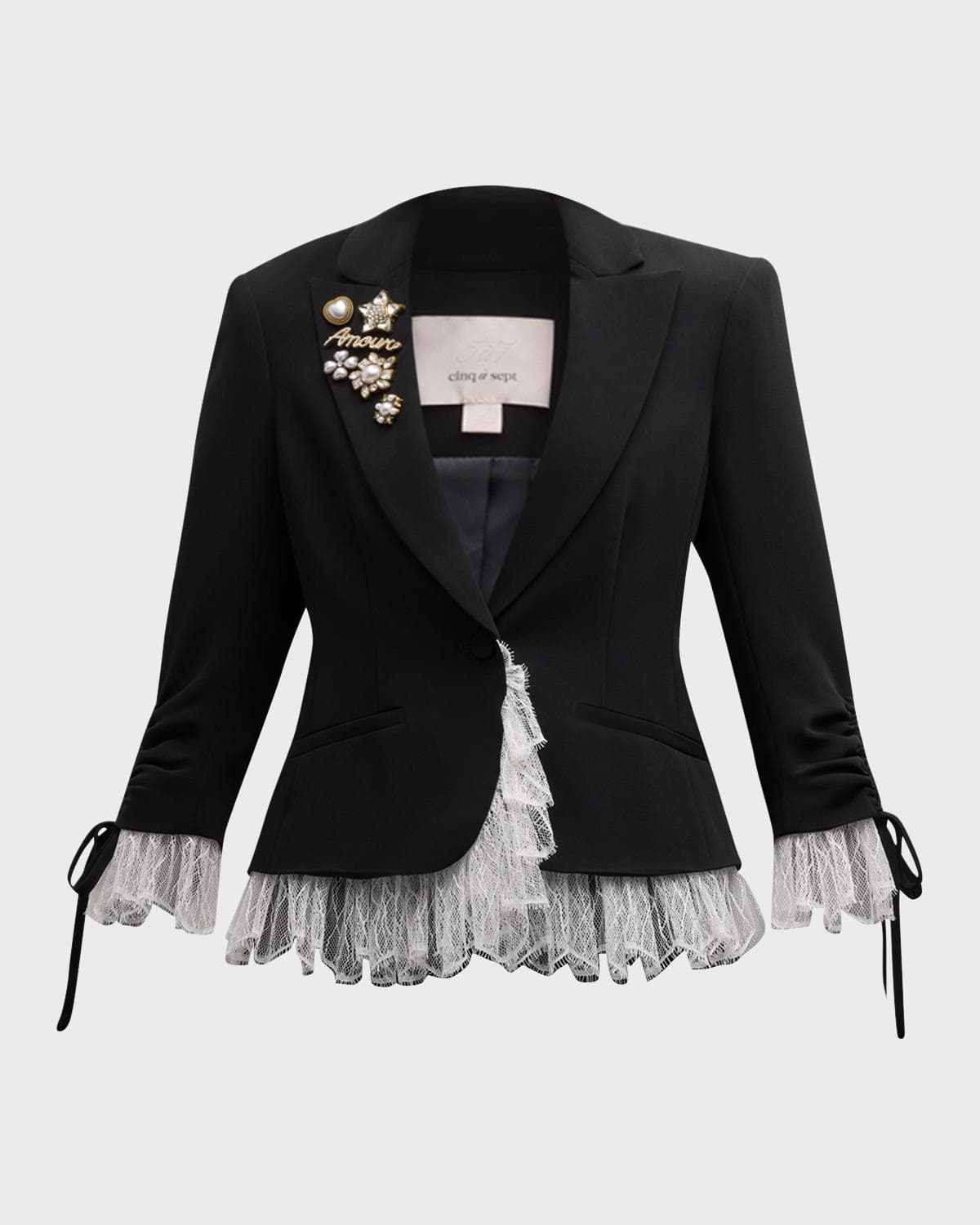 Cinq à Sept Le Petit Lace and Brooch Roxie Blazer