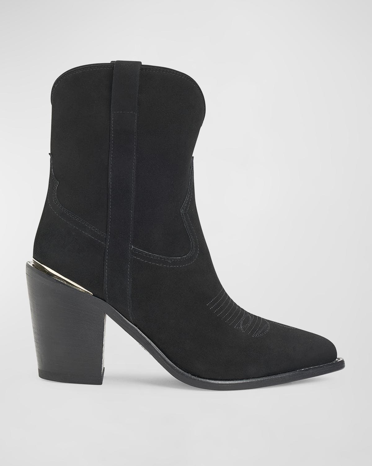 Partlow Leigh Anne Suede Western Ankle Booties