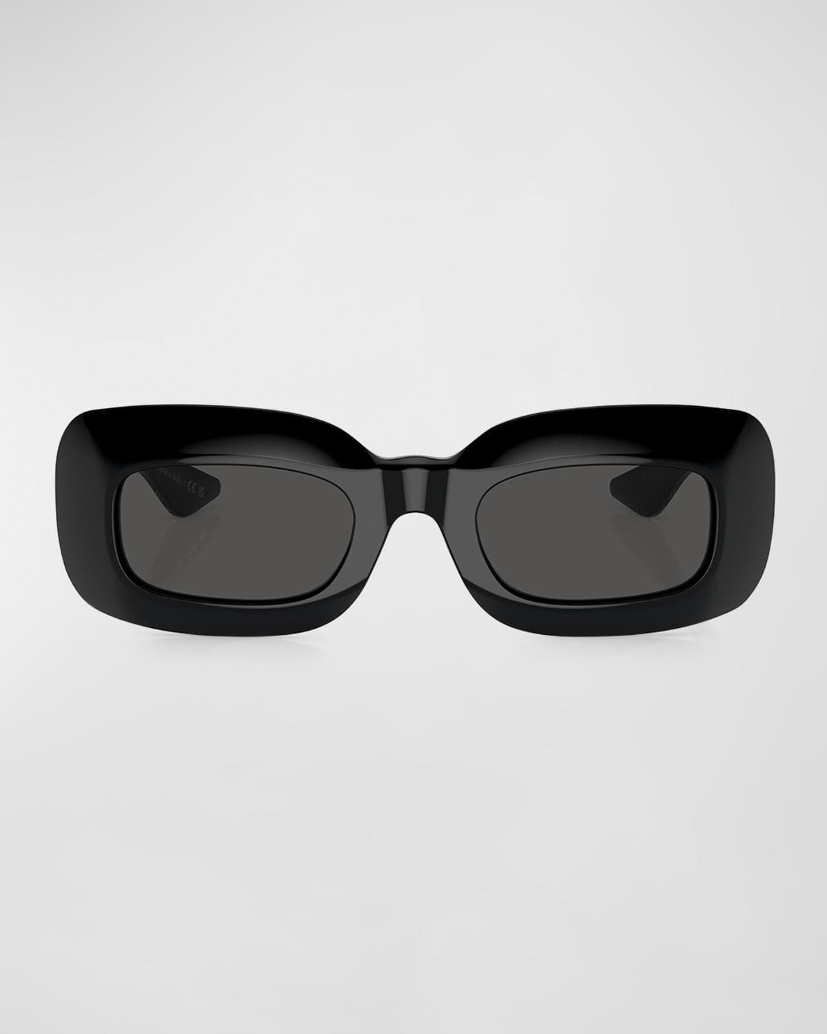 Khaite x Oliver Peoples Beveled Acetate Rectangle Sunglasses