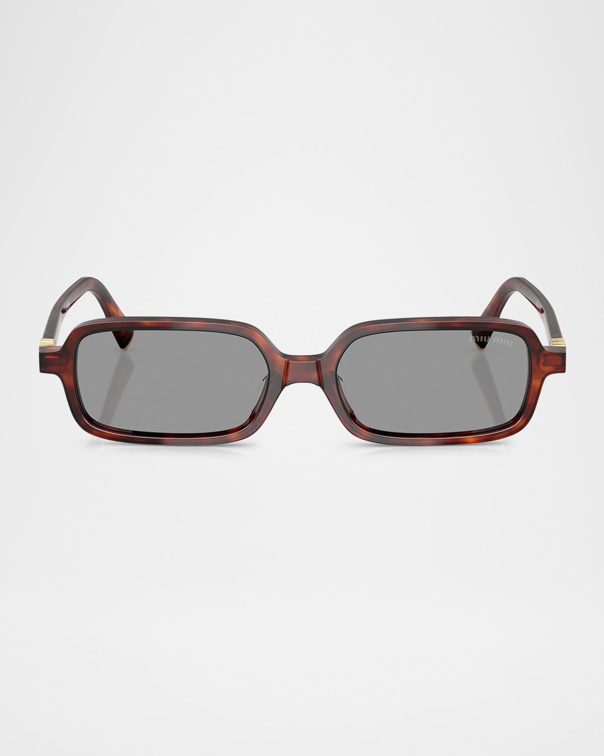 Miu Miu Logo Acetate Rectangle Sunglasses