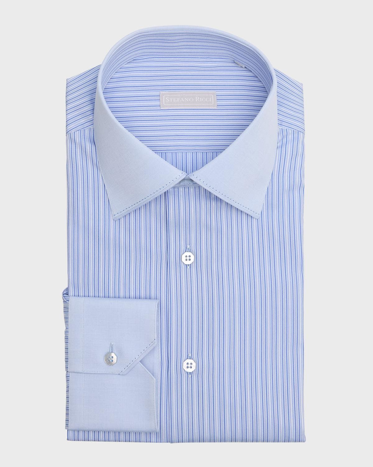 Stefano Ricci Men's Cotton Tonal Stripe Dress Shirt