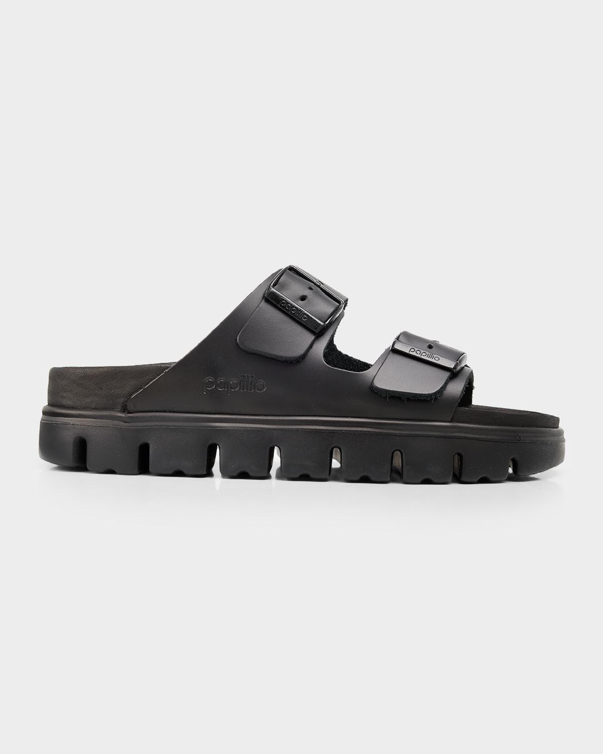BIRKENSTOCK Arizona Exquisite Leather Dual-Buckle Platform Sandals