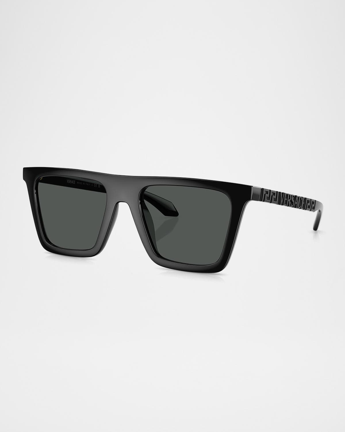 Versace Men's Greca Logo Nylon Square Sunglasses