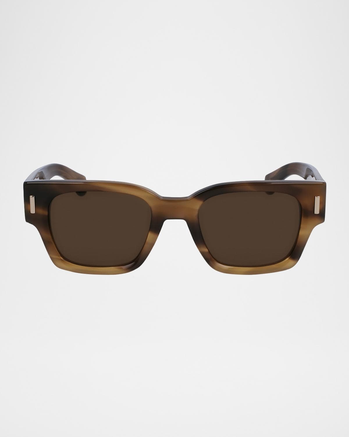 FERRAGAMO Men's Rivets Acetate Rectangle Sunglasses, 52mm