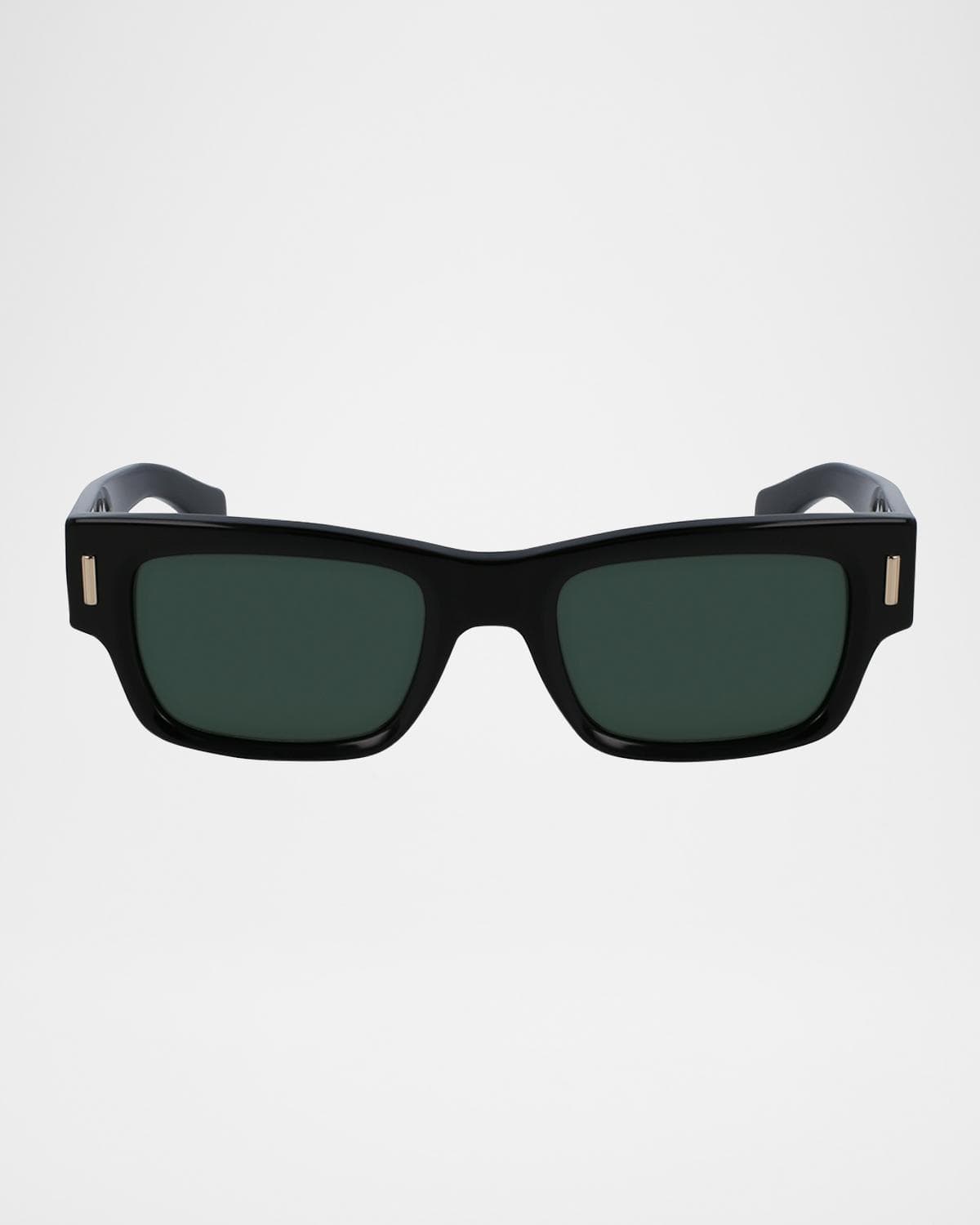 FERRAGAMO Men's Rivets Acetate Rectangle Sunglasses, 53mm