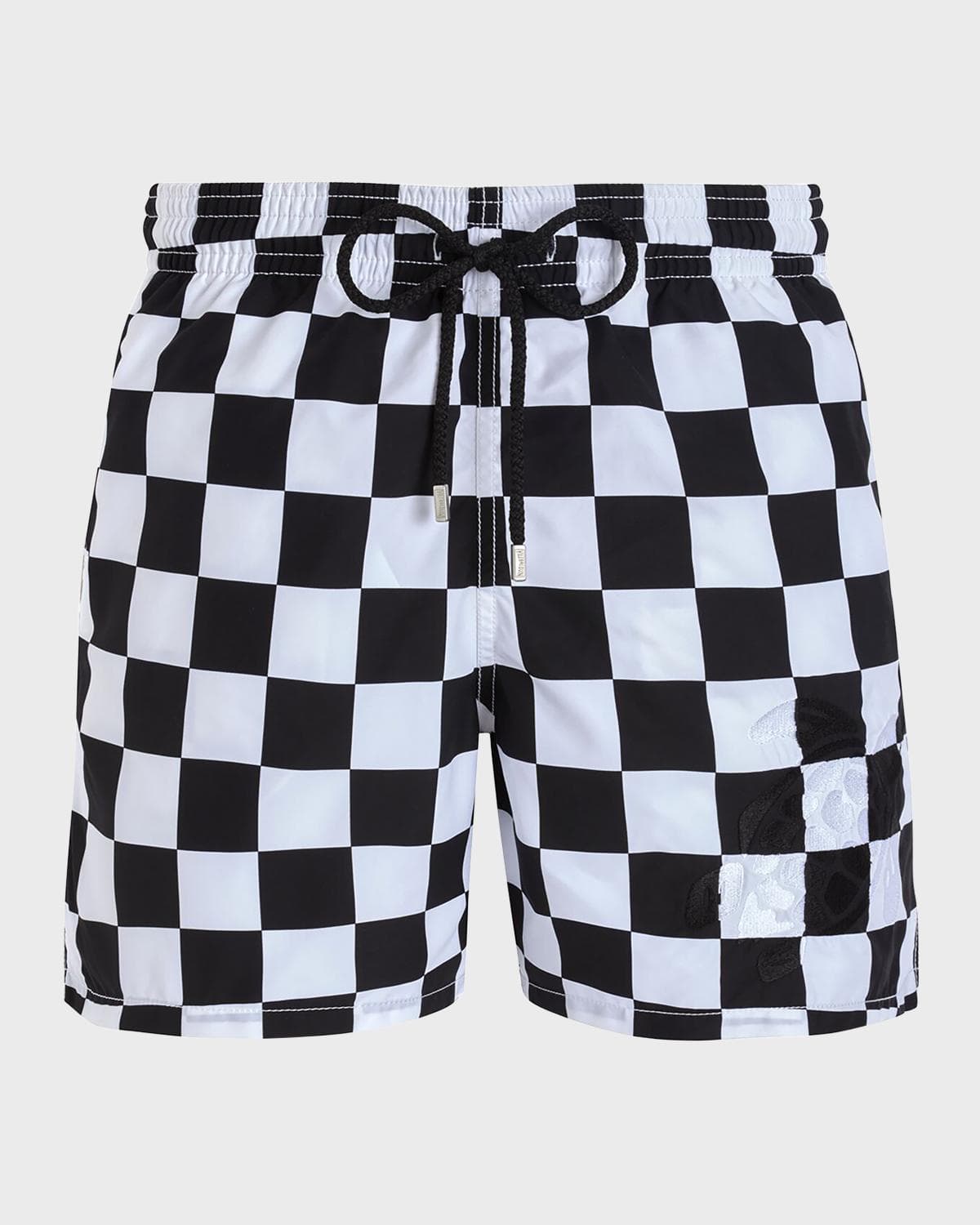 Vilebrequin Men's Damier Check Swim Trunks