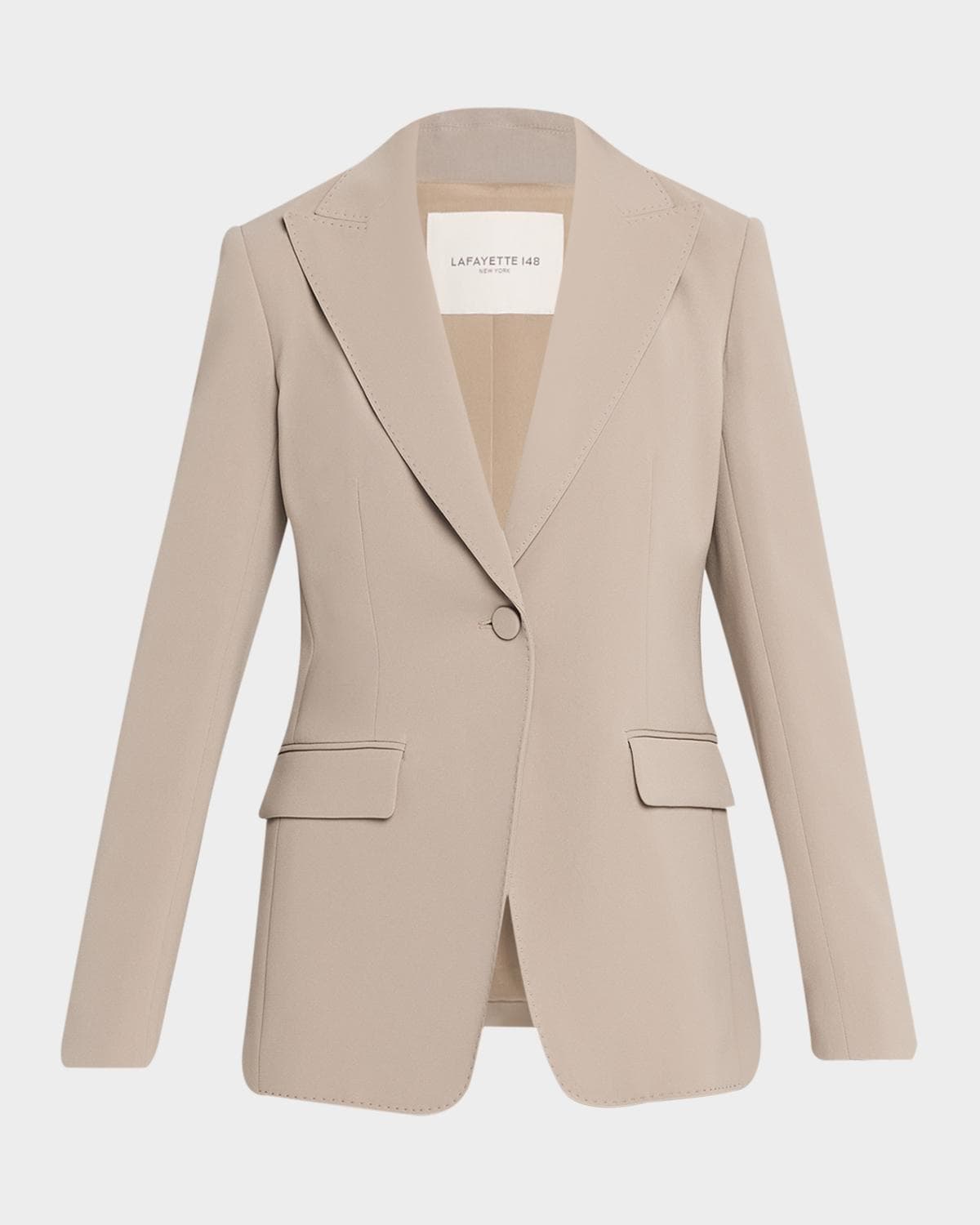 Lafayette 148 New York Single-Button Finesse Crepe Blazer