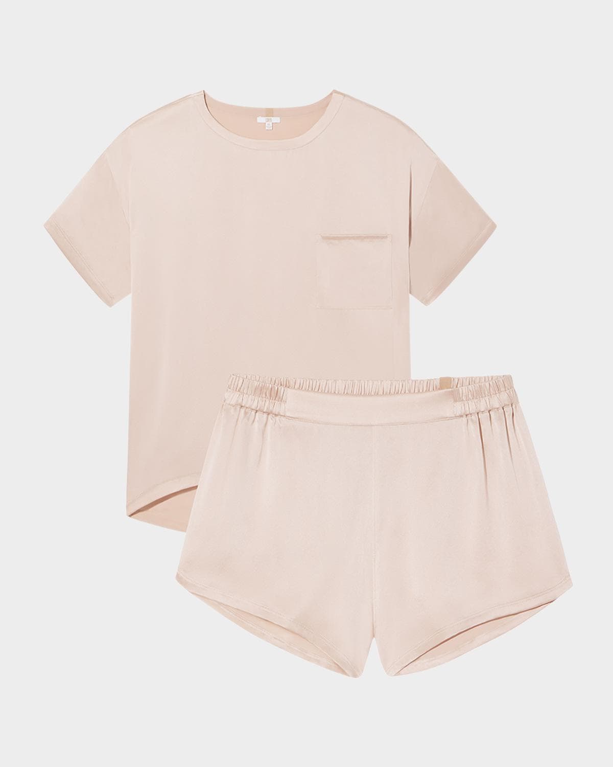 Lunya Washable Silk Tee & Shorts Pajama Set