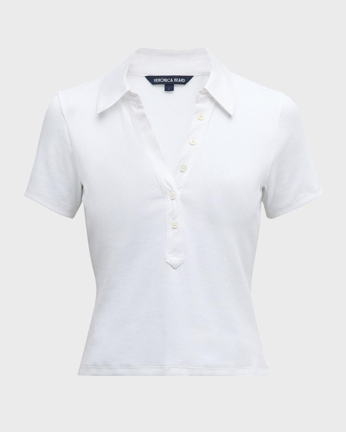 Veronica Beard Kearney Short-Sleeve Polo Top · XX-SMALL