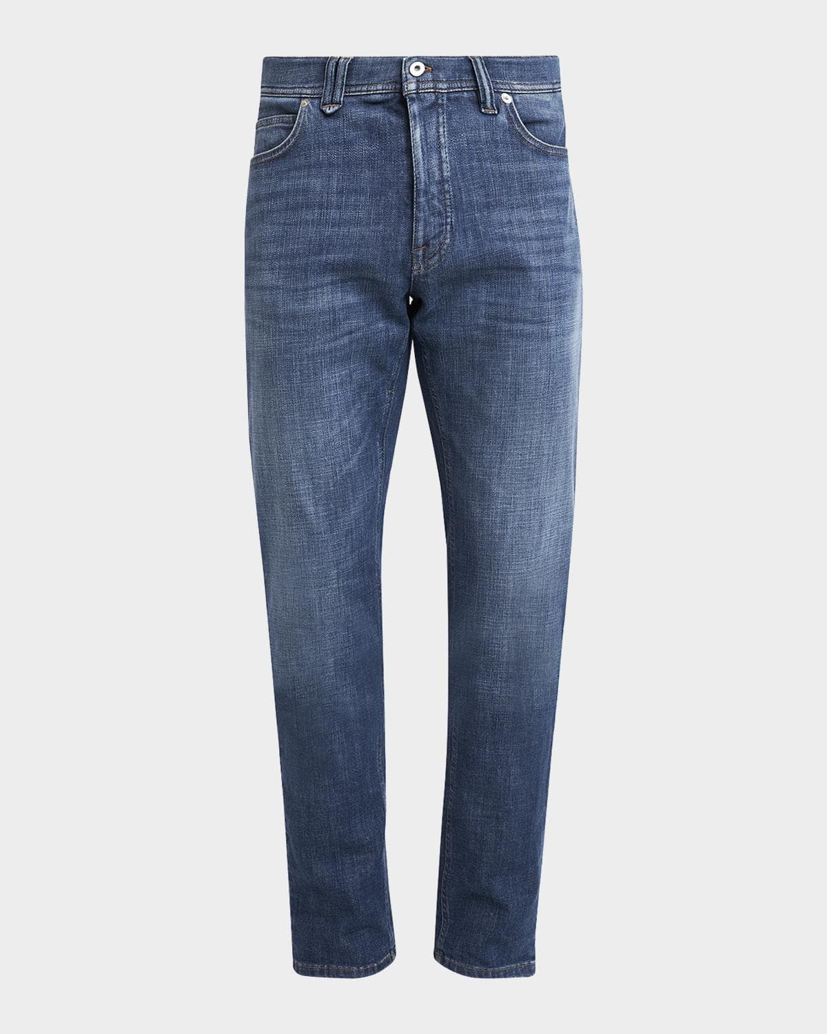 Brioni Men's Light Wash Straight-Leg Jeans