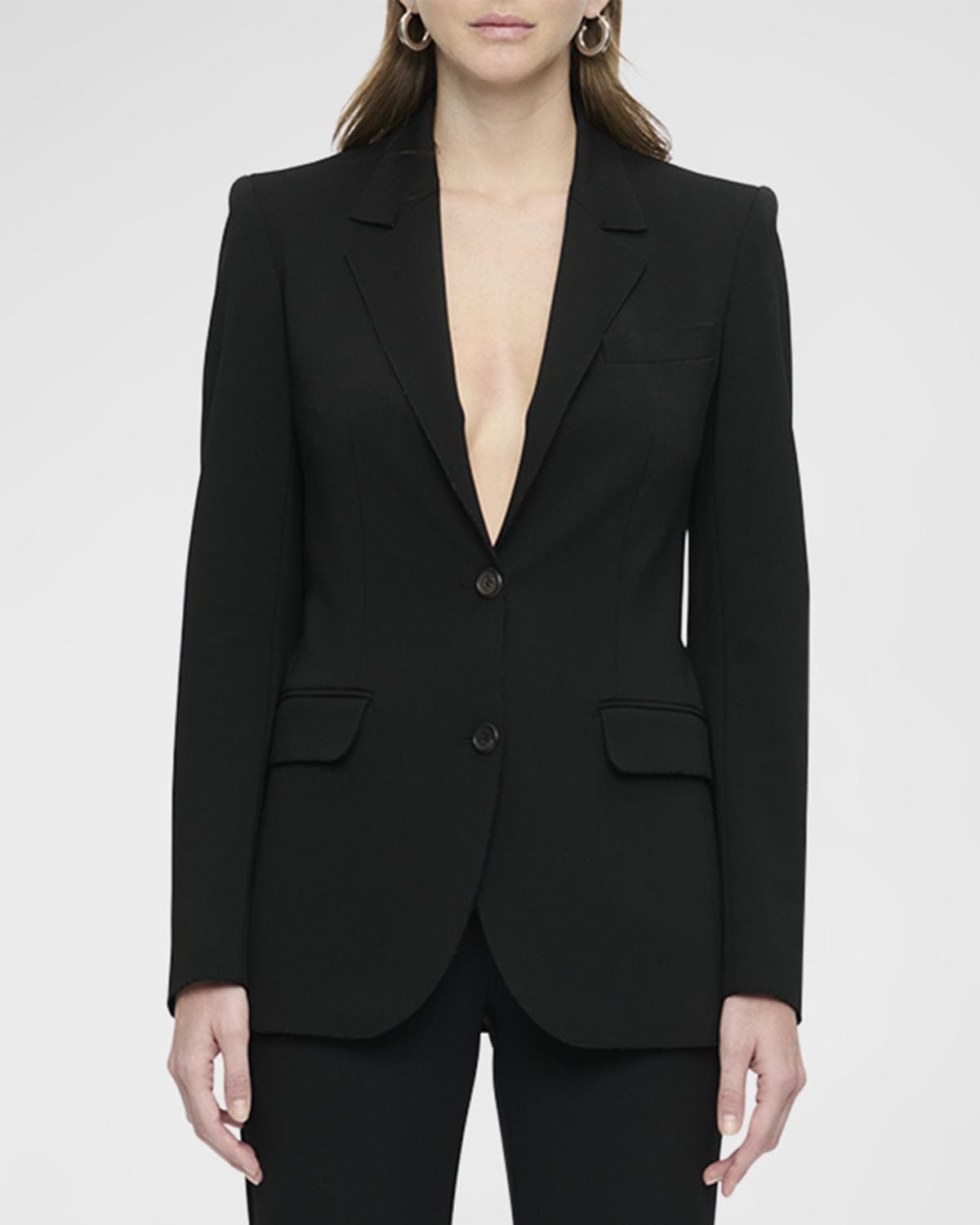 Callas Milano Andre Single-Breasted Topstitch Blazer