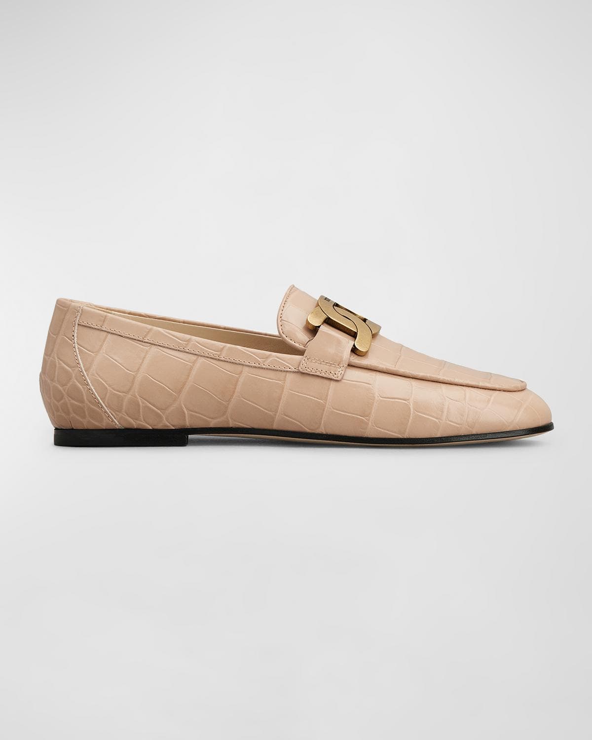 Tod's Croco Chain Slip-On Loafers