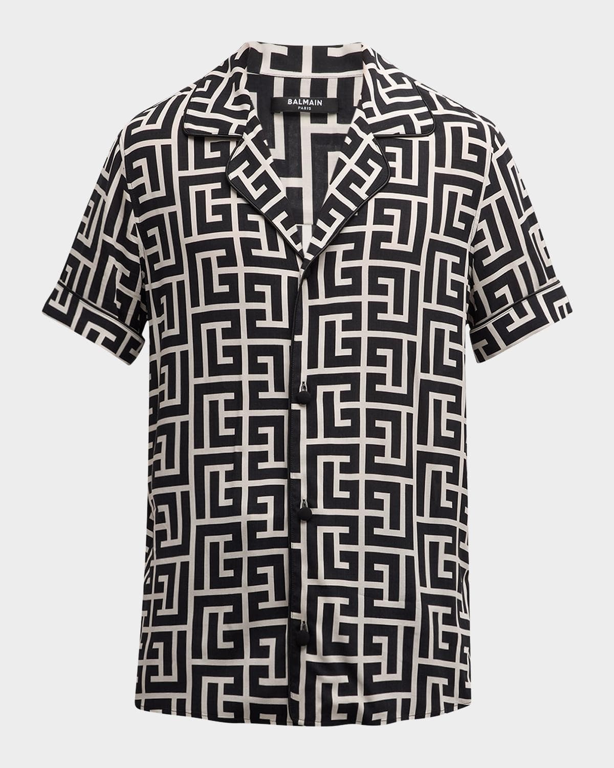 Balmain Men's Monogram Pajama Shirt
