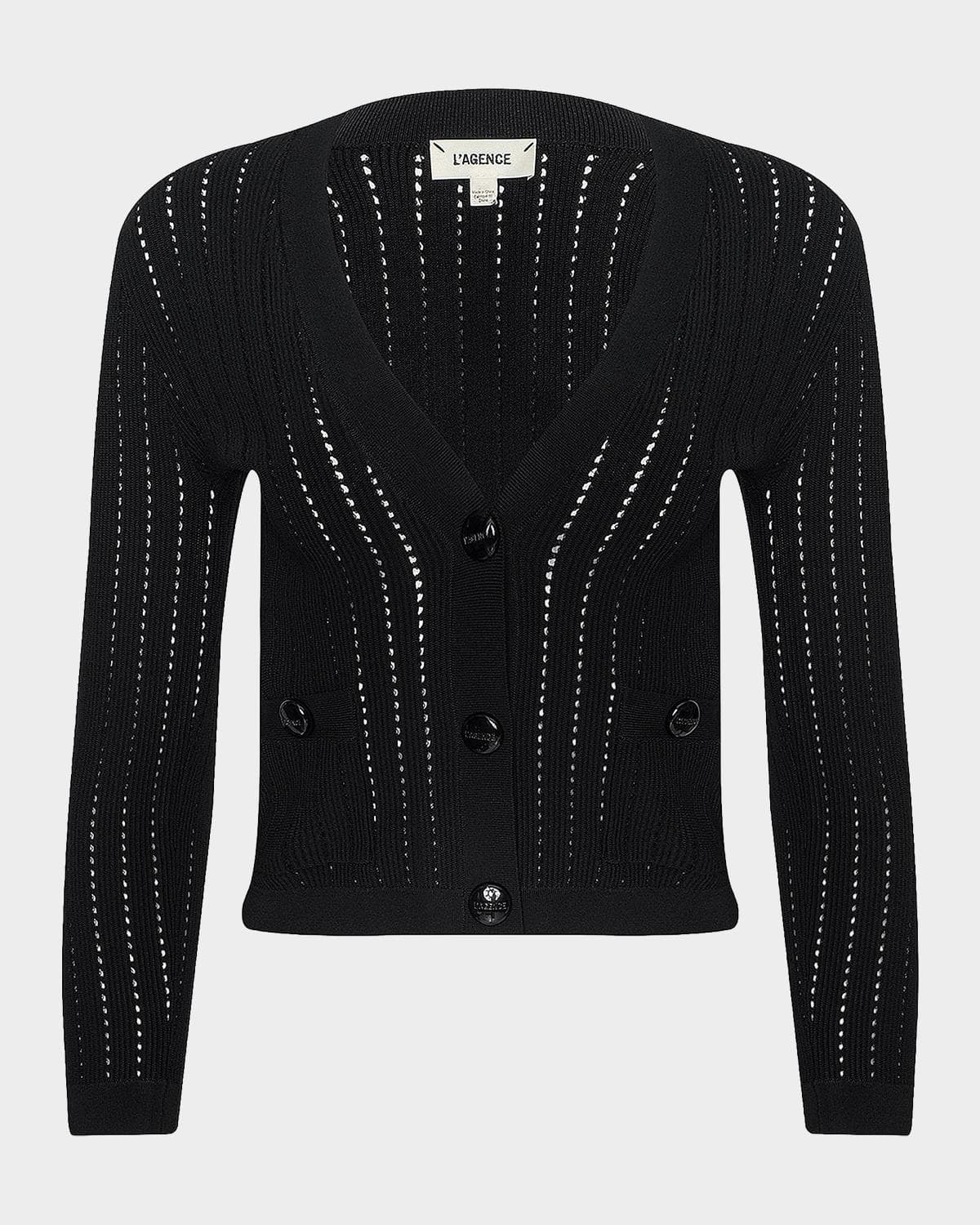 L 'AGENCE Irvin Pointelle Cardigan