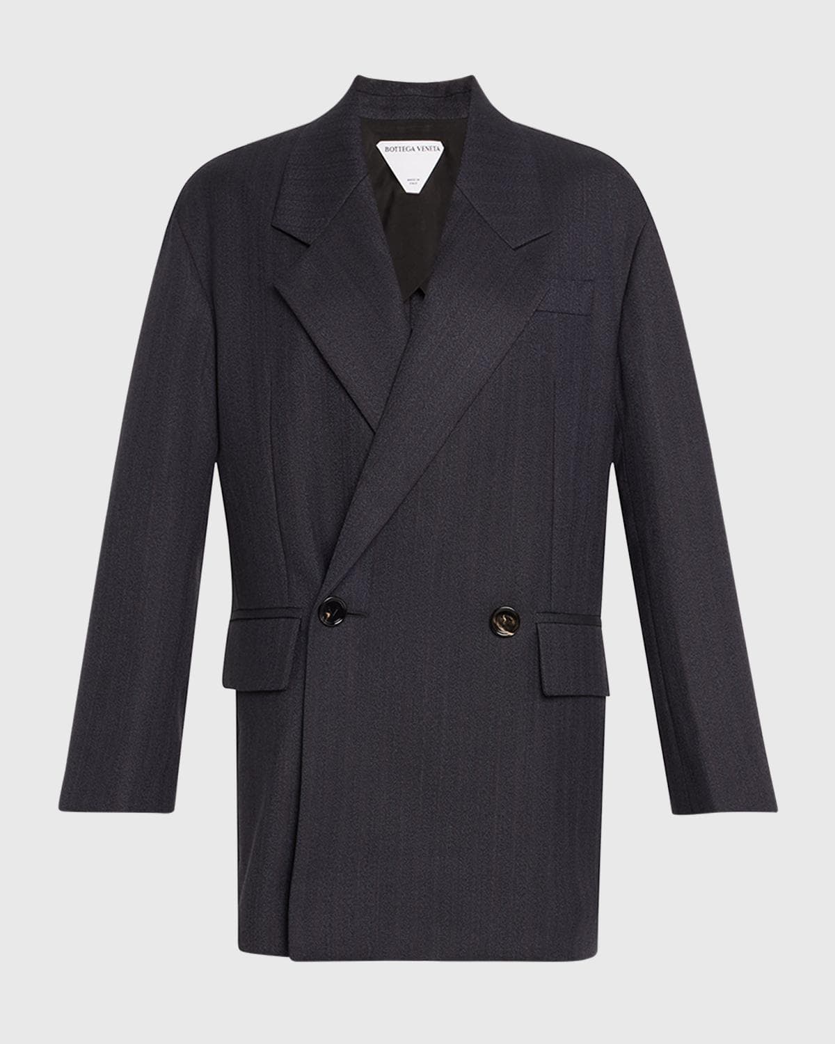 Bottega Veneta Subtle Stripe Double-Breasted Wool Jacket