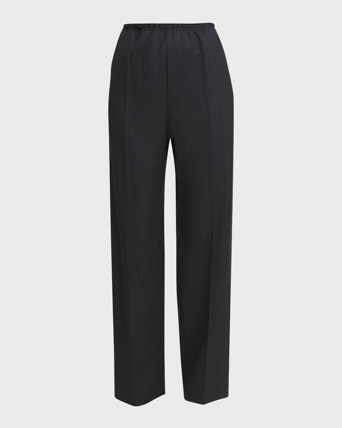 Bottega Veneta Subtle Striped Straight-Leg Wool Trousers