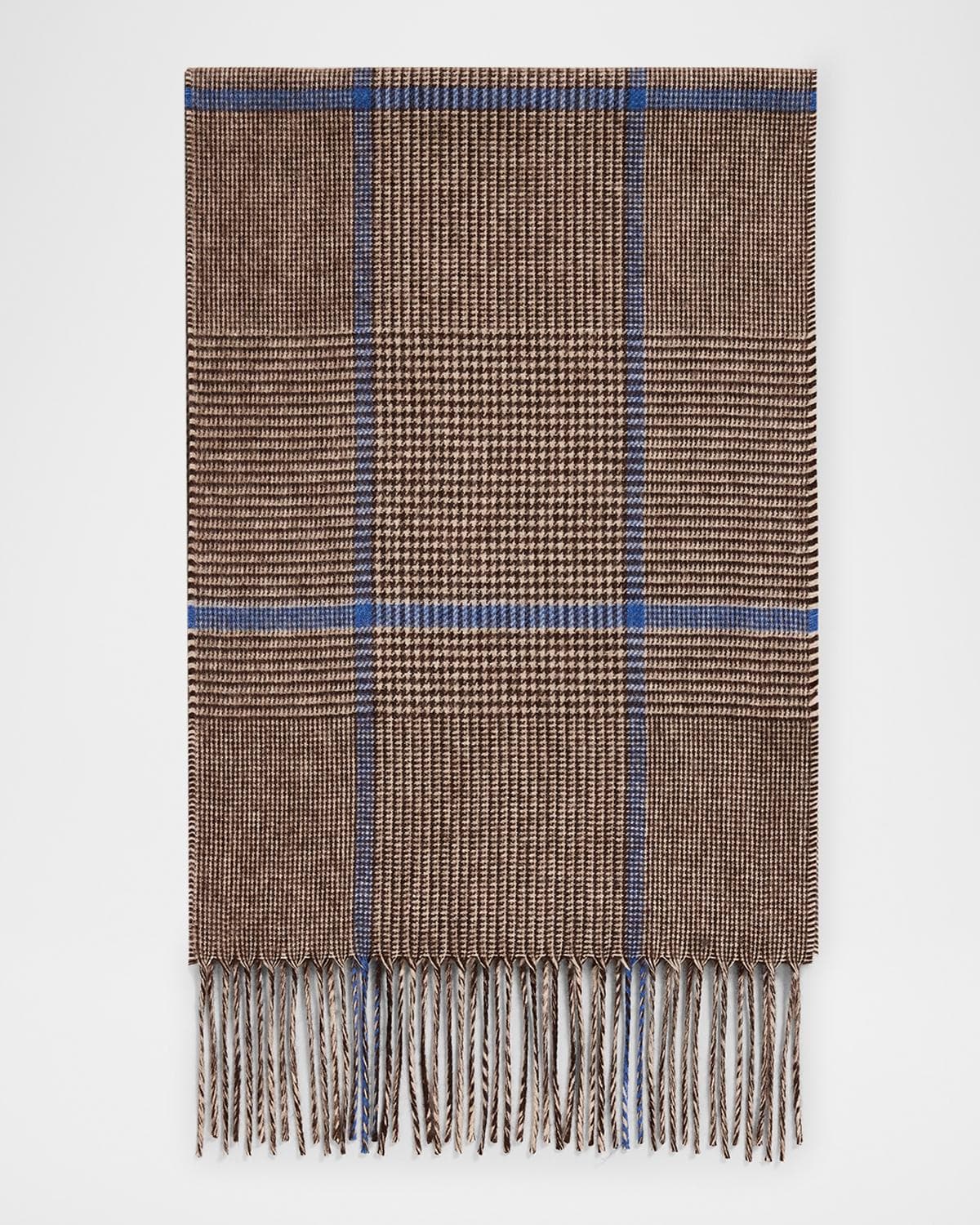 PIACENZA 1733 Men's Illinois Silk and Cashmere Houndstooth Scarf
