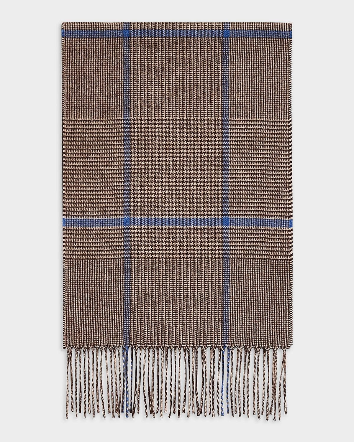 PIACENZA 1733 Men's Illinois Silk and Cashmere Houndstooth Scarf