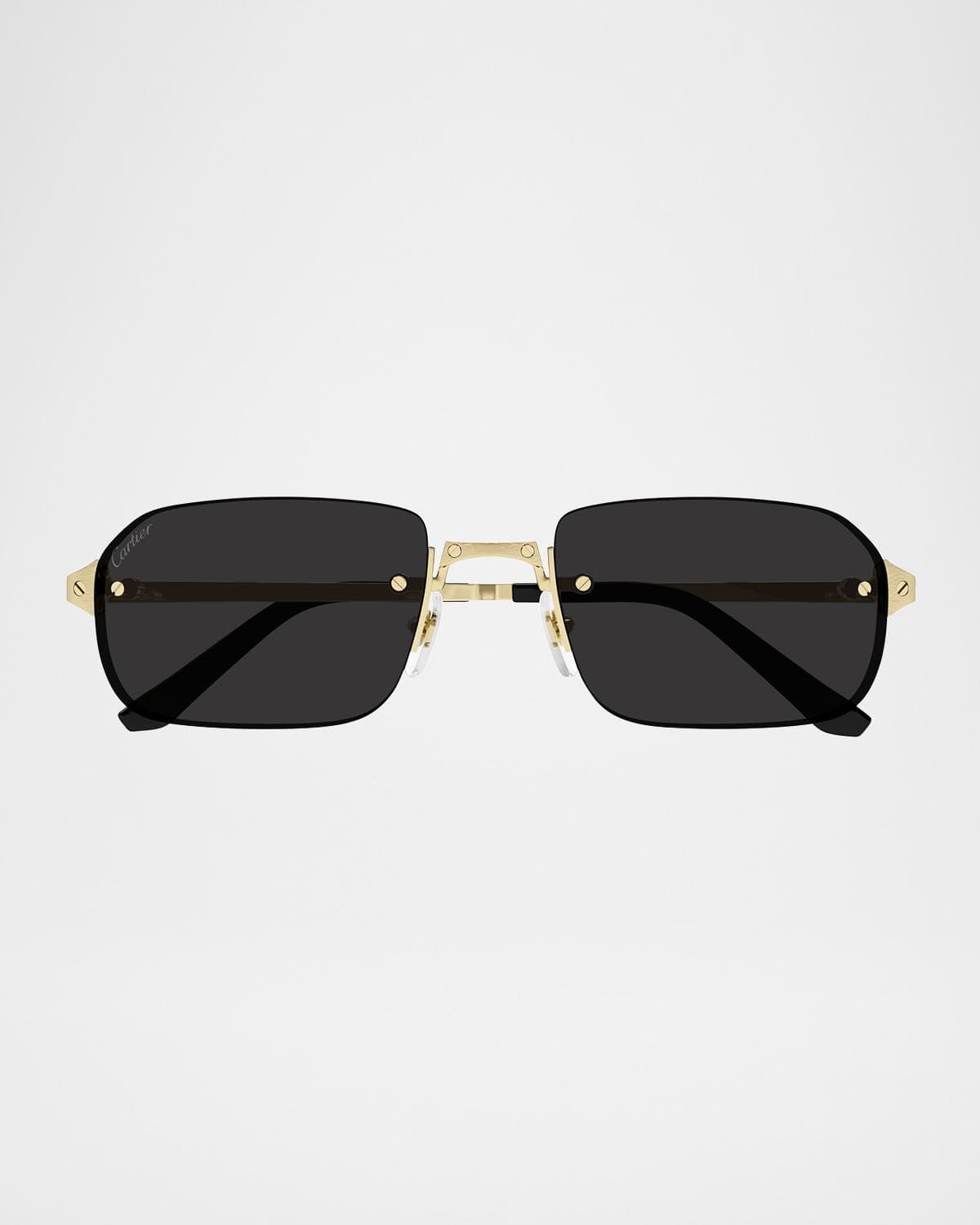 Cartier Men's Metal Rimless Rectangle Sunglasses