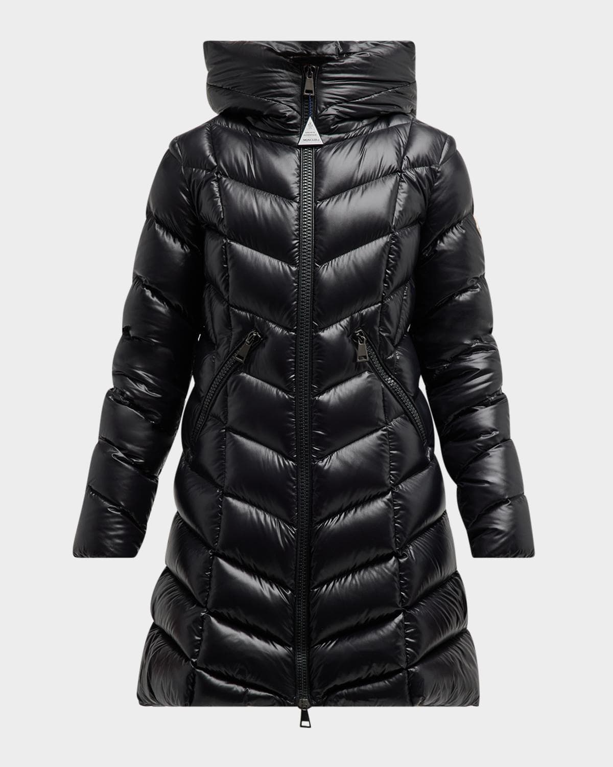 Moncler Marus Long Chevron-Quilted Jacket