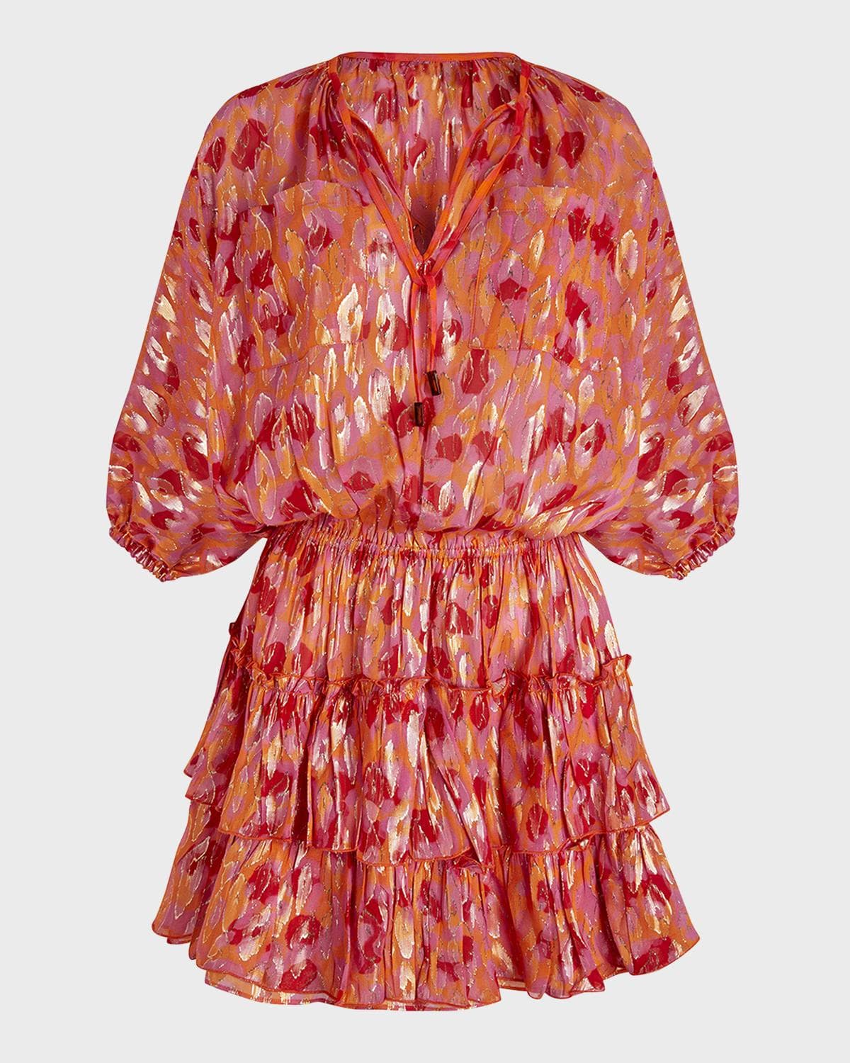 Vilebrequin Abstract Leopard Printed Silk Mini Dress