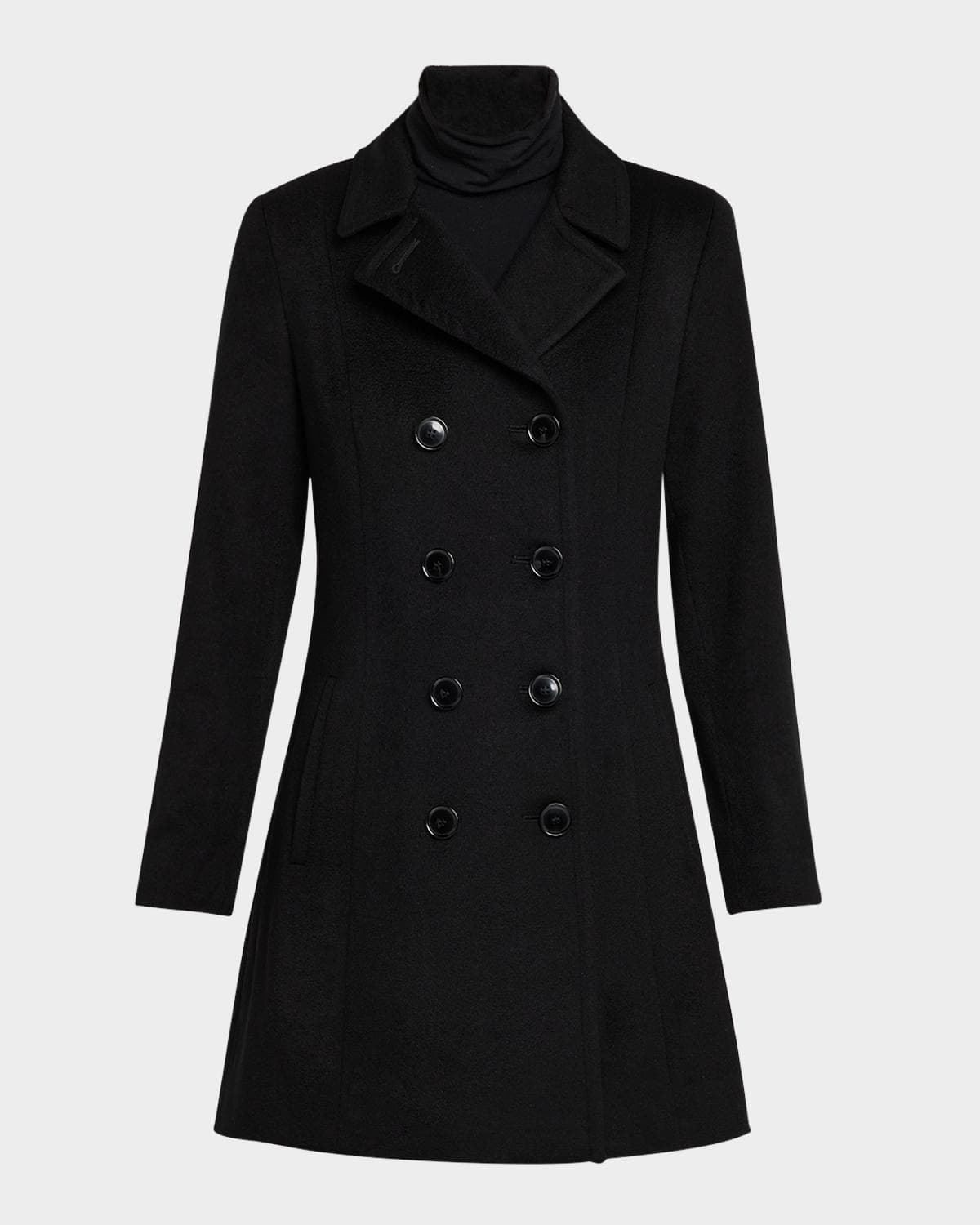Sofia Cashmere Double-Breasted Cashmere Peacoat