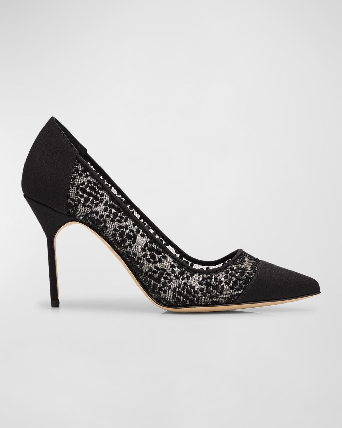 Manolo Blahnik Capcour Lace Cap-Toe Pumps