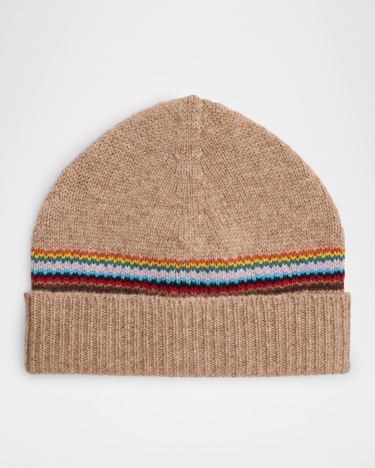 Paul Smith Men's Lambswool Signature Block Stripe Beanie Hat