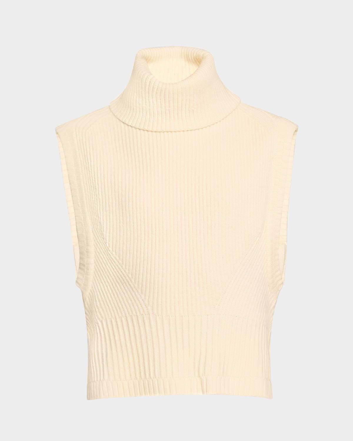 SIMKHAI Maple Wool & Cashmere Sleeveless Turtleneck Top
