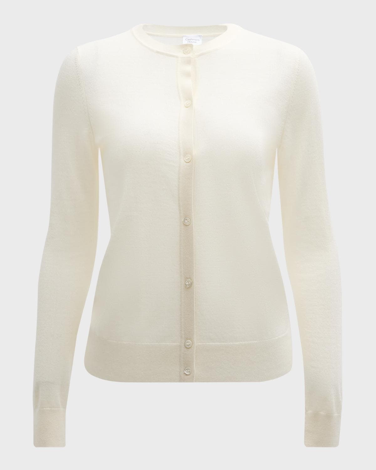 Neiman Marcus Cashmere Collection Cashmere Crewneck Cardigan · X-LARGE