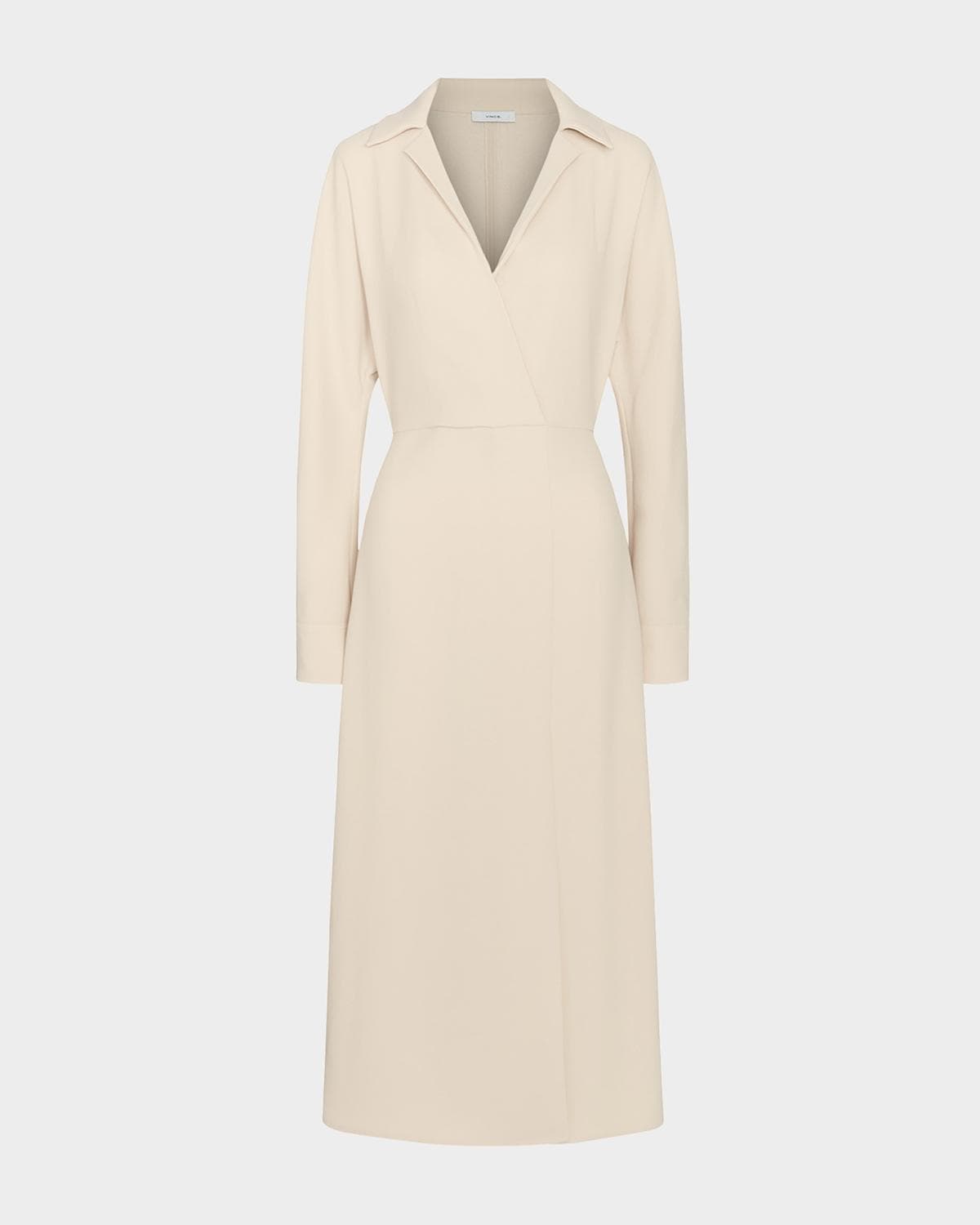 Vince Shaped Collar Dolman-Sleeve Midi Dress