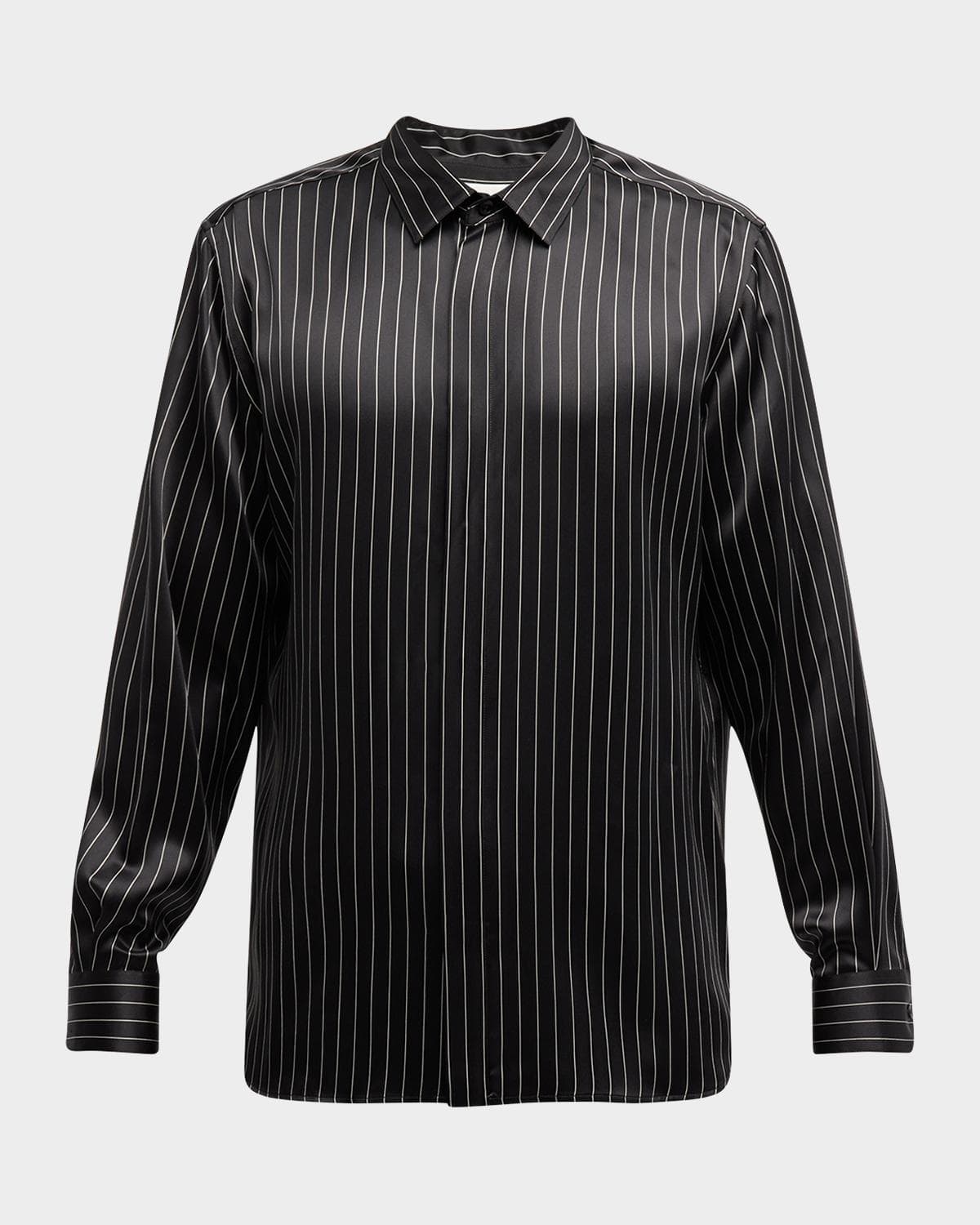 Saint Laurent Men's Striped Silk Dress Shirt
