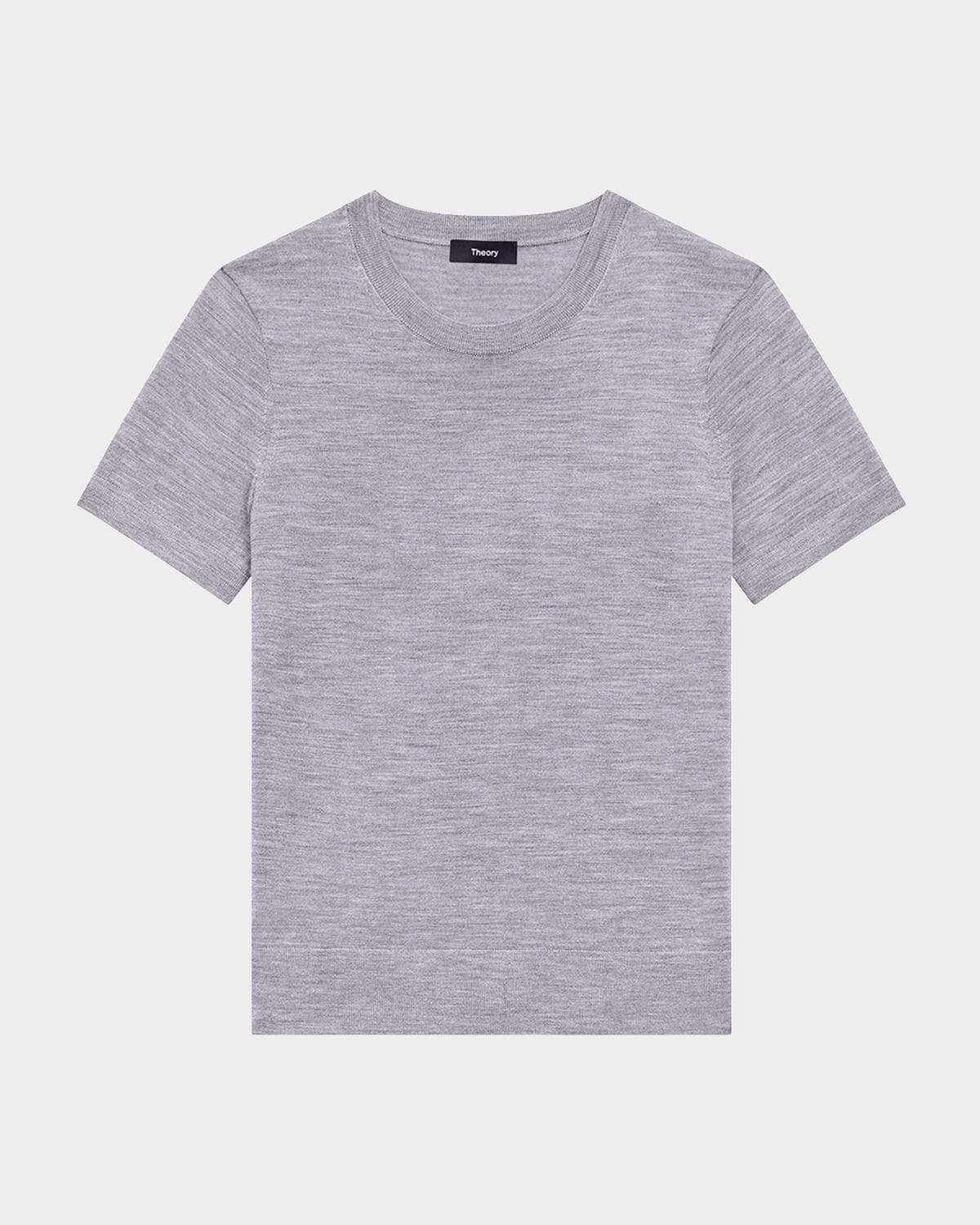 Theory Regal Merino Wool Short-Sleeve Crew T-Shirt