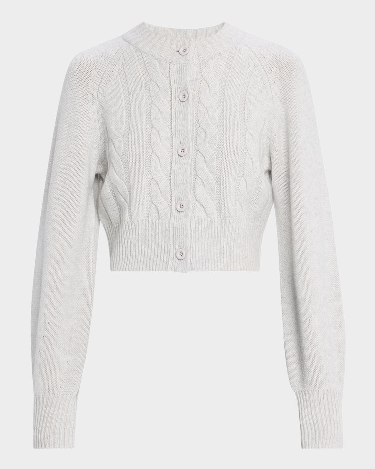 Toccin Rita Cropped Wool and Cashmere Cable-Knit Cardigan