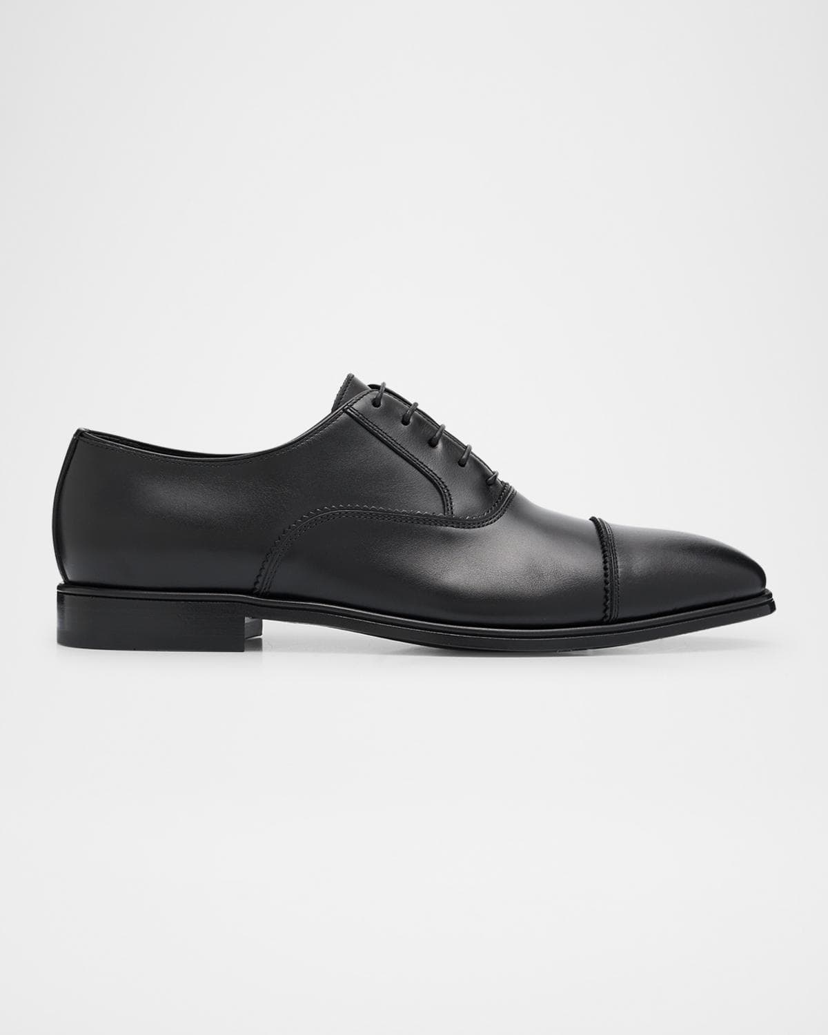 FERRAGAMO Men's Boston Brogue Leather Cap-Toe Oxfords