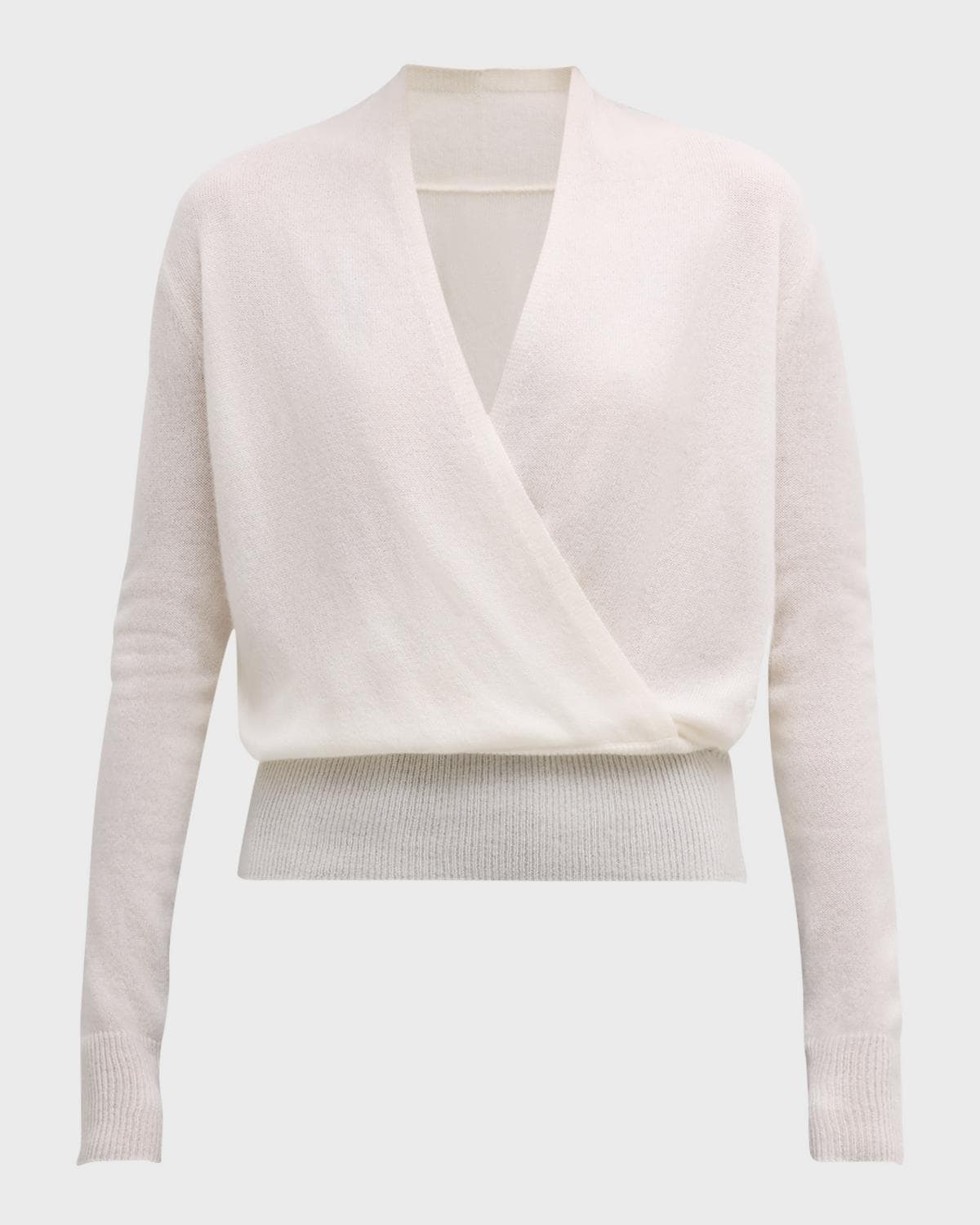 Neiman Marcus Cashmere Collection Cashmere Faux Wrap Sweater